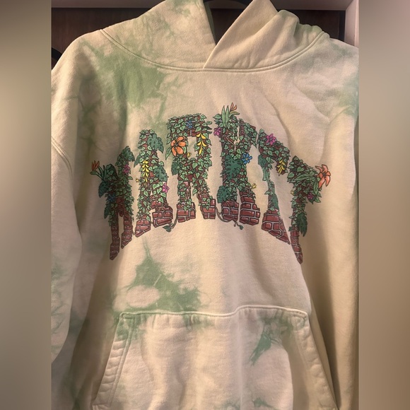 Market Tie-Dye Green/Yellow Hoodie, Size Large - Picture 1 of 6